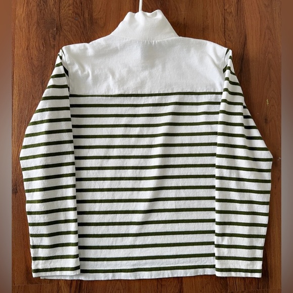 J. Crew Classic White And Olive Green Knit Top - Picture 11 of 11